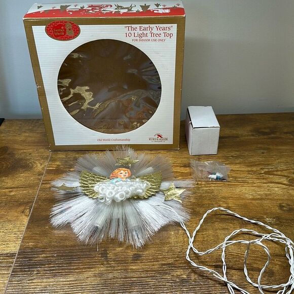 Vintage Kurt S. Adler “The Early Years” 10 Light Tree Top Paper Angel Collectibl - Picture 2 of 8